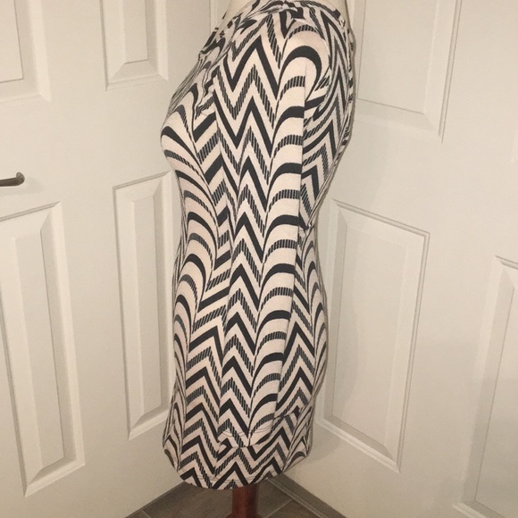Chevron Striped Long Sleeve Mini Dress - Picture 2 of 6